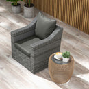 Outsunny Garden Chair Cushion Set with 1 Seat and 1 Back Pad, Light Grey
