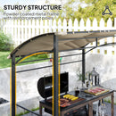 Outsunny 2.2 x 1.5 m BBQ Gazebo Tent Sun Shade with Canopy, Khaki