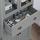 HOMCOM Tall Kitchen Cupboard, 5-tier Storage Cabinet with Adjustable Shelves