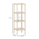 Bathroom Storage Shelving Unit, Freestanding Bamboo Shelves, Natural