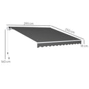 Outsunny 2.95 x 2.5m Canopy Sun Shade Shelter with Crank Handle