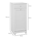 HOMCOM Bathroom Cabinet with Folding Laundry Hamper and Drawer, White
