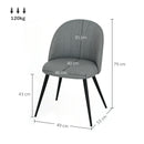 HOMCOM Set of 2 Dining Chairs with Shell Backrest and Padded Seat