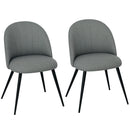HOMCOM Set of 2 Dining Chairs with Shell Backrest and Padded Seat