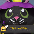 Outsunny 4.9FT Tall Halloween Inflatable Black Cat on Pumpkin with Ghost
