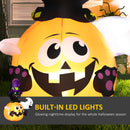 Outsunny 4.9FT Tall Halloween Inflatable Black Cat on Pumpkin with Ghost
