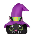 Outsunny 4.9FT Tall Halloween Inflatable Black Cat on Pumpkin with Ghost