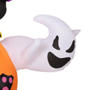 Outsunny 4.9FT Tall Halloween Inflatable Black Cat on Pumpkin with Ghost