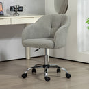 HOMCOM Fluffy Vanity Grey Chair for Desk, with Height Adjustable, Wheels