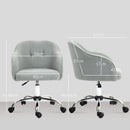 HOMCOM Fluffy Vanity Grey Chair for Desk, with Height Adjustable, Wheels