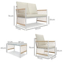 Outsunny 4 Seater Rattan Garden Sofa Set With Glass Top Coffee Table