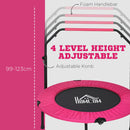 HOMCOM 40 Inch Foldable Mini Fitness Trampoline W/ Foam Handle, Pink
