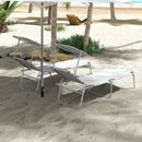 Outsunny Folding Sun Lounger Set of 2 w/ Sunshade Adjustable Backrest