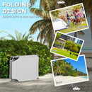 Outsunny Folding Sun Lounger Set of 2 w/ Sunshade Adjustable Backrest