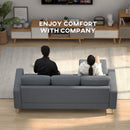 HOMCOM 3-Seater L-Shaped Linen Sofa w/ Sponge Seat Back Cushions, Dark Grey