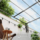 Outsunny 2 x 3(m) Wall Mounted Pergola with Retractable Roof, Khaki