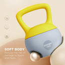SPORTNOW Kettlebell w/ Soft Body and Non-Slip Handle, Yellow and Grey
