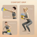 SPORTNOW Kettlebell w/ Soft Body and Non-Slip Handle, Yellow and Grey