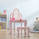 HOMCOM Dressing Table Set - Pink