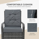Outsunny Rattan 2 Seater Table & Chair Set - Grey