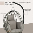 Outsunny Hanging Swing Chair w/ Thick Cushion, Hanging Chair