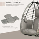 Outsunny Hanging Swing Chair w/ Thick Cushion, Hanging Chair