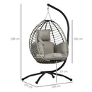 Outsunny Hanging Swing Chair w/ Thick Cushion, Hanging Chair