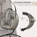 Outsunny Hanging Swing Chair w/ Thick Cushion, Hanging Chair