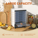 HOMCOM Food Dehydrator with 7 Stainless Steel Tray, for Fruit, Meat, White