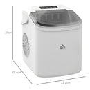 HOMCOM Ice Maker w/ Ice Basket 12Kg in 24 Hrs 9 Cubes Ready in 6-12Mins White