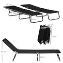 Outsunny Folding Sun Loungers Set of 2 with Adjustable Backrest