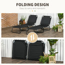 Outsunny Folding Sun Loungers Set of 2 with Adjustable Backrest