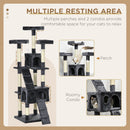 PawHut Cat Tree Scratcher Activity Centre, Condo Scratching Post Toy Bed