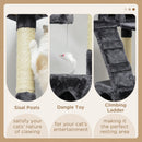 PawHut Cat Tree Scratcher Activity Centre, Condo Scratching Post Toy Bed