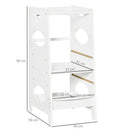 HOMCOM Toddler Step Stool  with Safety Rail  -  White