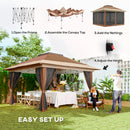 Outsunny 3.6 x 3.6m Pop Up Gazebo with Netting and Wheeled Bag