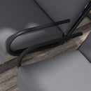 Outsunny Canopy Swing 2 Separate Relax Chairs w/ Handrails, Cup Holders Grey