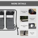 Outsunny Canopy Swing 2 Separate Relax Chairs w/ Handrails, Cup Holders Grey
