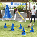 PawHut Dog Agility Equipment Set, Three-Piece Adjustable Height Jumping