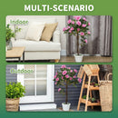 Outsunny Set of 2 90cm Artificial Rose Tree, Fake Decorative Plant