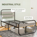 HOMCOM Metal Platform Bed Frame with Under Bed Storage