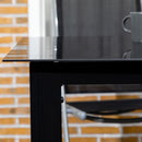 Outsunny Outdoor Dining Table for 6 Patio Table with Glass Tabletop Black