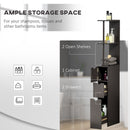 HOMCOM Tall Bathroom Storage Cabinet With Shelf And Drawers, Brown