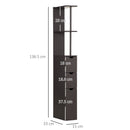 HOMCOM Tall Bathroom Storage Cabinet With Shelf And Drawers, Brown