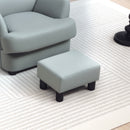 HOMCOM Chic Faux Leather Footstool Small Footrest With 4 Plastic Legs, Grey