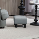 HOMCOM Chic Faux Leather Footstool Small Footrest With 4 Plastic Legs, Grey