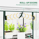 Outsunny 3 Tier Lean-to Mini Greenhouse with Plastic Cover, Clear