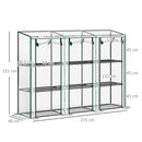 Outsunny 3 Tier Lean-to Mini Greenhouse with Plastic Cover, Clear
