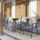 Outsunny 4pcs Rattan Chair Foldable Garden Furniture W/ Armrest Grey