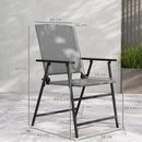 Outsunny 4pcs Rattan Chair Foldable Garden Furniture W/ Armrest Grey